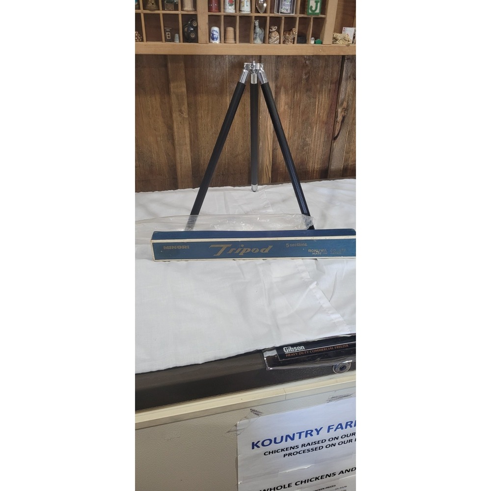 Rokuwa Minori Compact Metal Camera Tripod Pan Tilt w/ Case Box Extends to 44"
